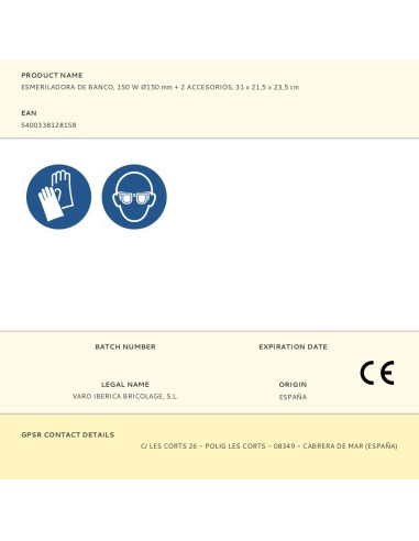 Esmeriladora de banco + 2 ruedas abrasivas de...