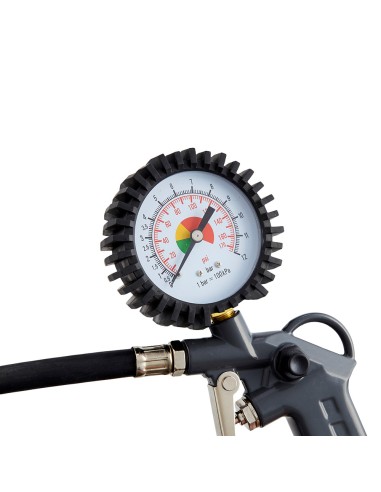 Pistola de inflado con manómetro 0-12 bar
