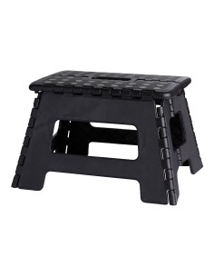 Banqueta plegable negra, 35 x 28,5 x 22 cm