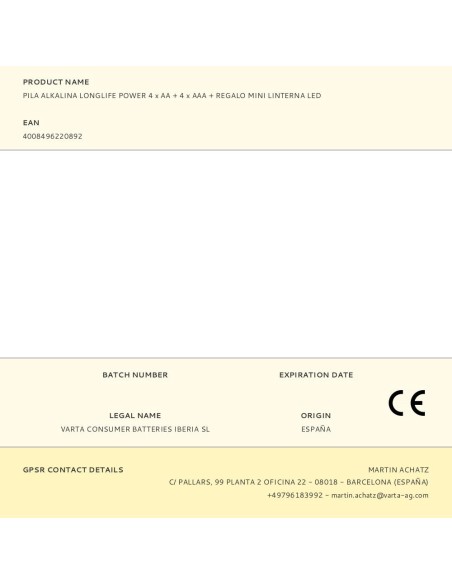 Pila alkalina longlife power 4 x aa + 4 x aaa + regalo mini linterna led