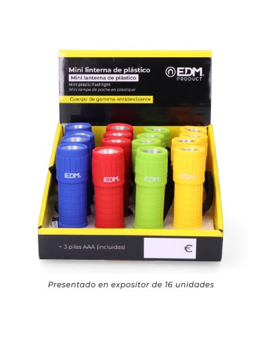 Mini linterna de plástico led cob 60lm 3xaaa...