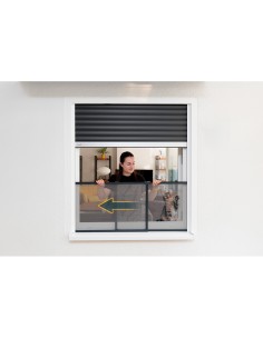 Mosquitera marco antracita extensible, malla aluminio, 75-142 x 50 cm 2