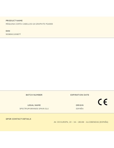 Máquina corta cabellos g4 graphite pg4000