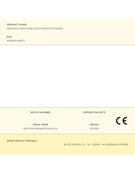 Máquina corta cabellos g4 graphite pg4000