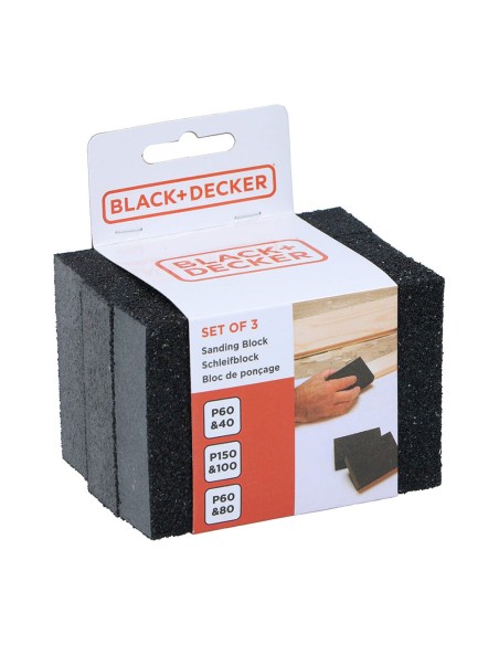 Bloque de lijado 10 x 7,5 x 2,5 cm, set 3 uds