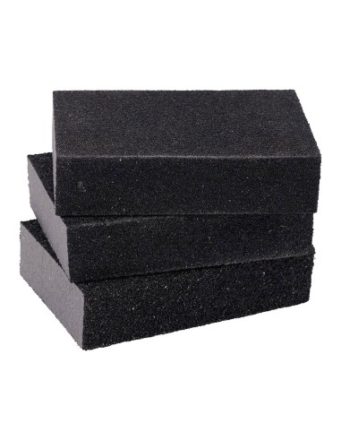 Bloque de lijado 10 x 7,5 x 2,5 cm, set 3 uds
