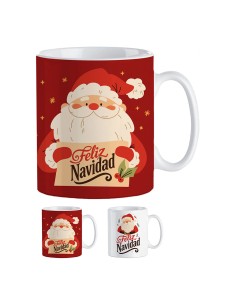 Taza papa noel 330 ml en caja regalo, modelos variados