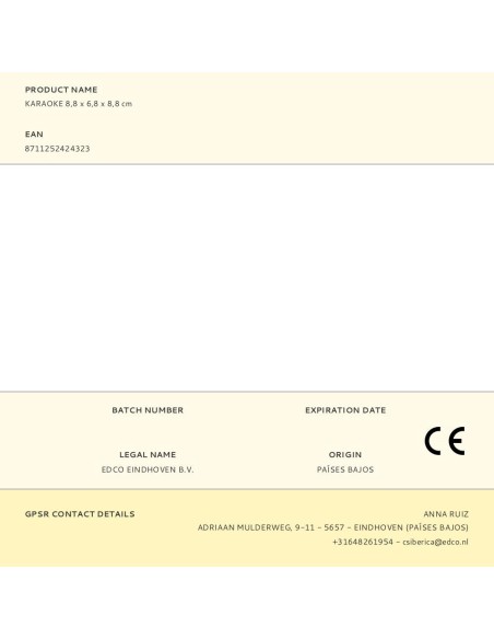 Karaoke mini con leds rgb, 8,8 x 6,8 x 8,8 cm