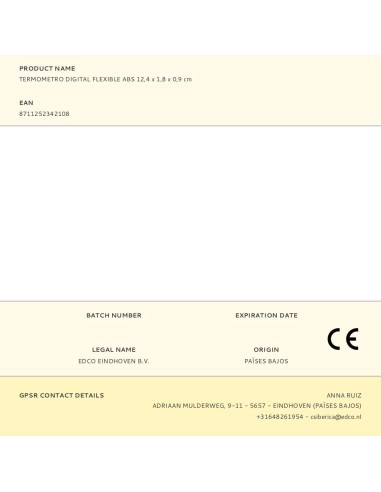 Termometro digital flexible abs 1,8 x 0,9 x...