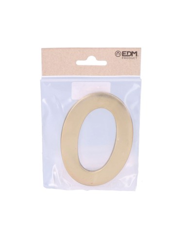 Número 0 latón pulido 10cm fijación invisible