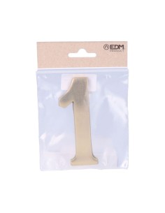 Número 1 latón pulido 10cm fijación invisible 2