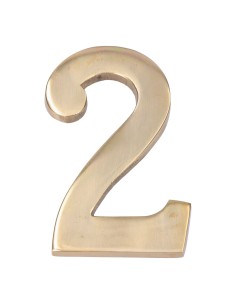 Número 2 latón pulido 10cm fijación invisible