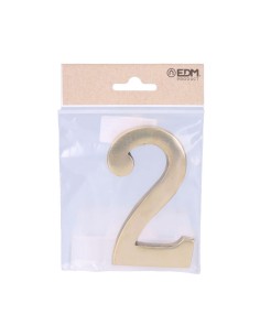 Número 2 latón pulido 10cm fijación invisible 2