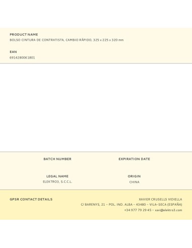 Bolsa cintura de contratista, cambio rápido,...