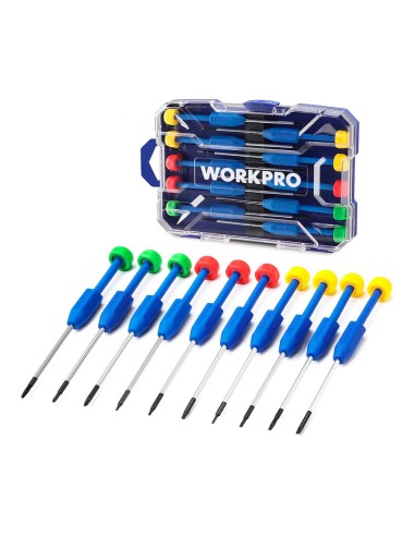 Destornilladores cr-v de precisión, juego 10 piezas