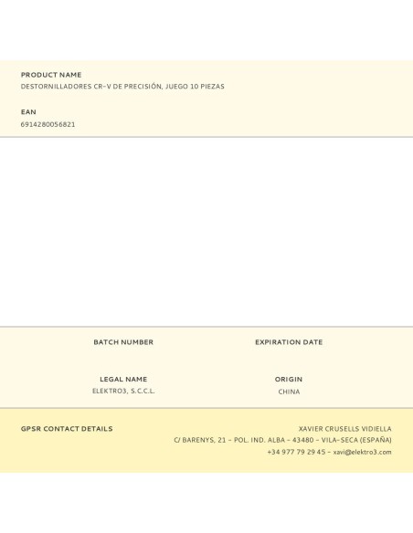 Destornilladores cr-v de precisión, juego 10 piezas