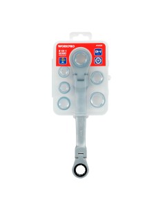 Llave de estrella cr-v doble con carraca articulada, 6 bocas intercambiables, 14 x 19 mm, 7 piezas 2