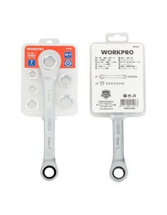 Llave de estrella cr-v doble con carraca, 6 bocas intercambiables, 14 x 19 mm, 7 piezas 2