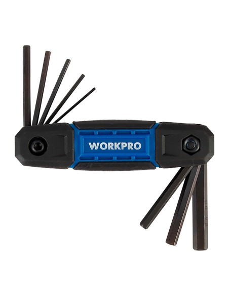 Llaves allen cr-v plegables, juego 8 piezas, (métrico)