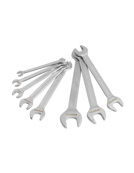 Llaves fijas cr-v de doble boca, juego 8 piezas