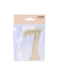 Número 7 latón pulido 10cm fijación invisible 2