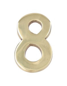 Número 8 latón pulido 10cm fijación invisible