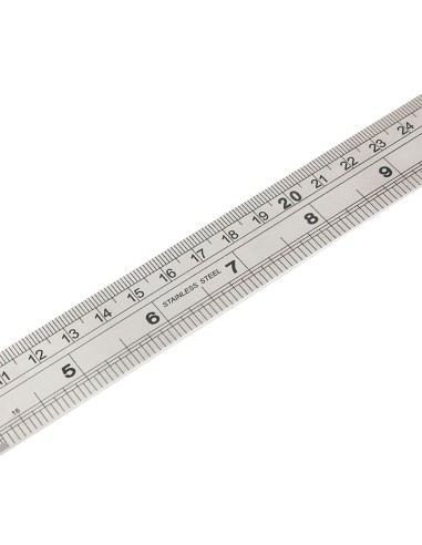 Regla de acero inoxidable, métrico-sae, 600 mm