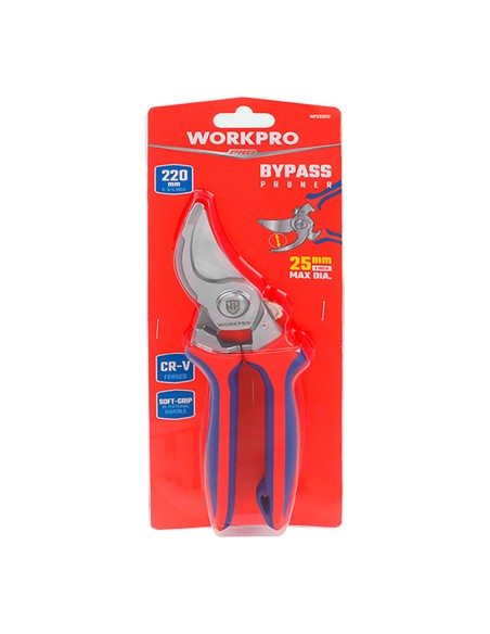 Tijeras de poda cr-v corte bypass, corte max ø25 mm, 220 mm