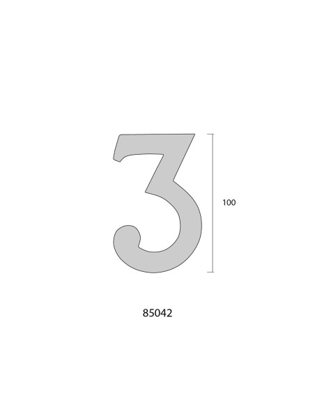 Número 0 niquel mate 10cm fijación invisible