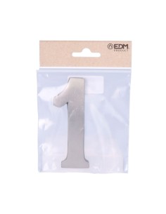 Número 1 niquel mate 10cm fijación invisible 2