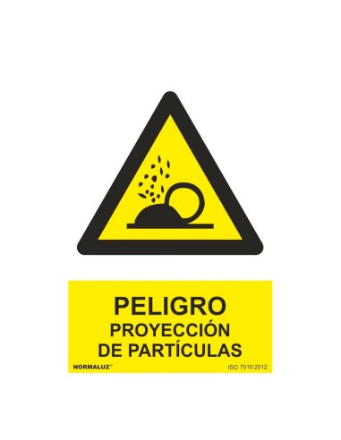 Señal peligro proyección de partículas, pvc, 21 x 30 cm