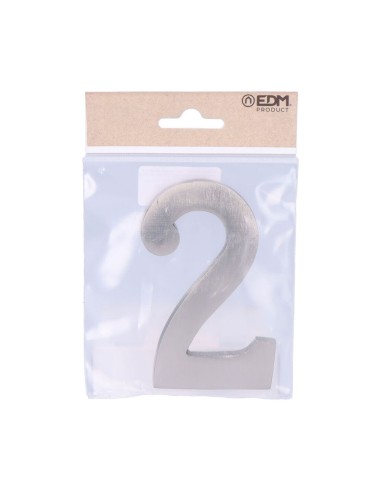 Número 2 niquel mate 10cm fijación invisible