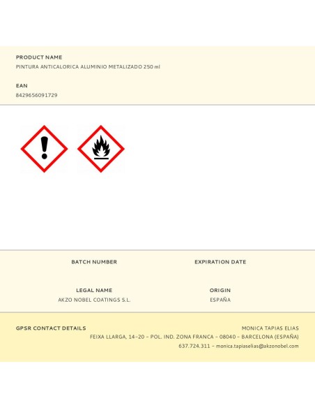 Esmalte anticalórico aluminio metalizado 250 ml