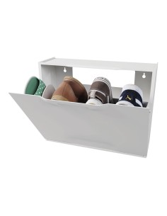 Zapatero apilable de polipropileno blanco 51 x 17,3 x 40,1 cm 2