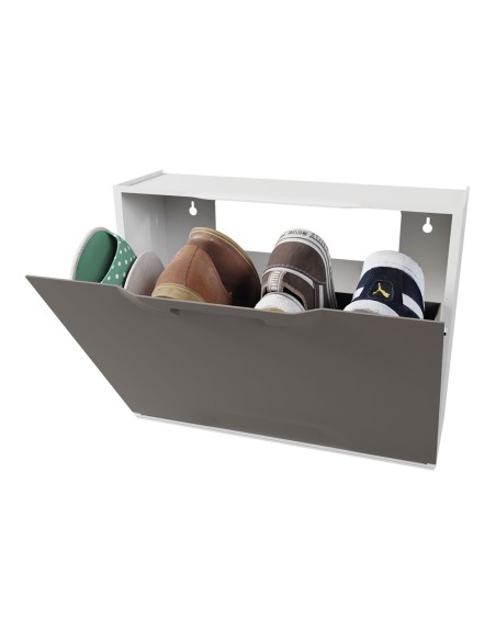 Zapatero apilable de polipropileno marrón 51 x 17,3 x 40,1 cm