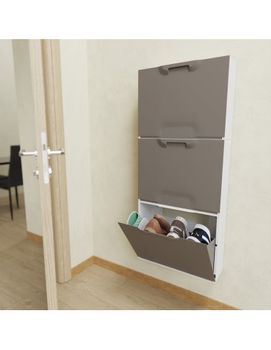 Zapatero apilable de polipropileno marrón 51 x...