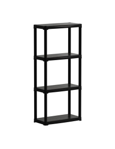 Estantería línea tempo con 4 estantes de polipropileno negro, 60 x 30 x 133 cm
