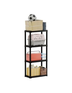 Estantería línea tempo con 4 estantes de polipropileno negro, 60 x 30 x 133 cm 2