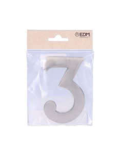 Número 3 niquel mate 10cm fijación invisible 2