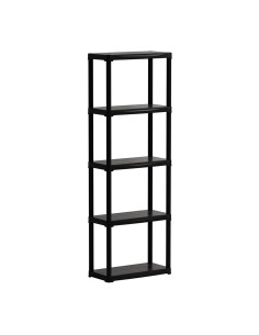 Estantería línea tempo con 5 estantes de polipropileno negro, 60 x 30 x 176 cm
