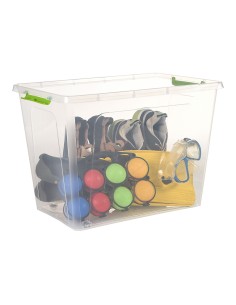 Caja transparente con ruedas 60 l, 58,5 x 39 x 42 cm 2