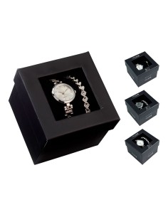 Reloj de pulsera + pulsera, modelos variados, color plata, 19 x 2,5 x 0,8 cm