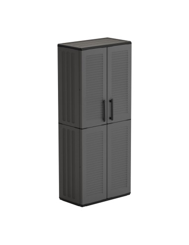 Armario alto línea easy de polipropileno gris oscuro, 68 x 37 x 163 cm