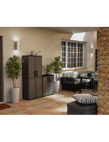 Armario alto línea easy de polipropileno gris...