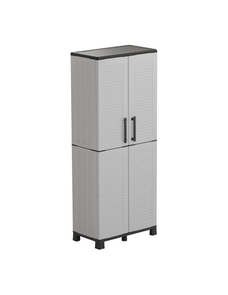 Armario alto línea family de polipropileno gris claro, 68 x 37 x 169 cm