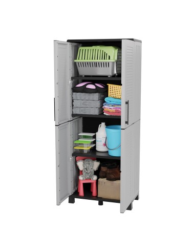 Armario alto línea family de polipropileno gris...