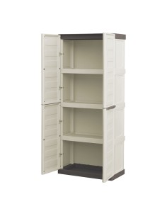 Armario alto línea spazio de polipropileno beige y marrón, 70 x 39 x 165 cm 2