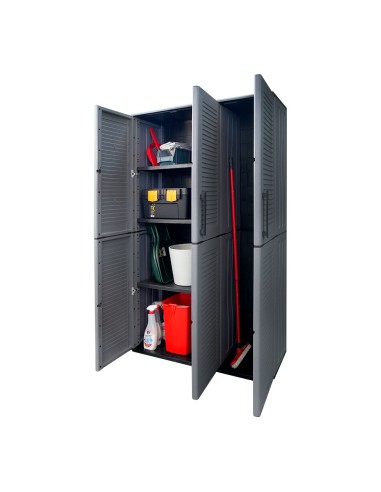 Armario alto con estantes y portaescobas línea...