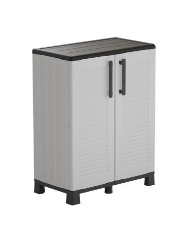 Armario bajo línea family de polipropileno gris claro, 68 x 37 x 90 cm
