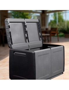 Baúl polipropileno 230 l, gris oscuro, 96 x 53 x 57 cm 2